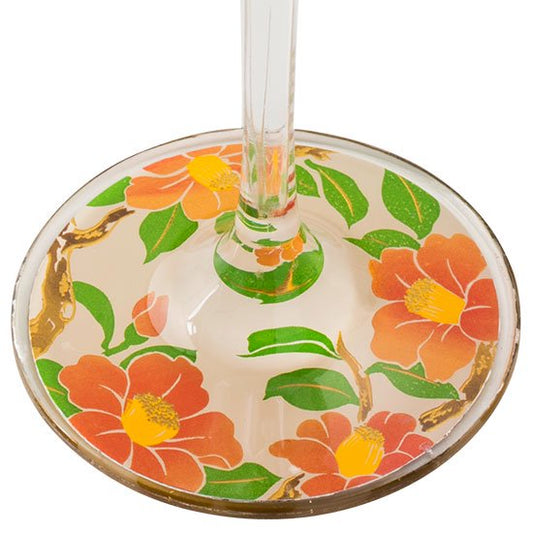 21-2 蒔絵ワイングラス 雪椿