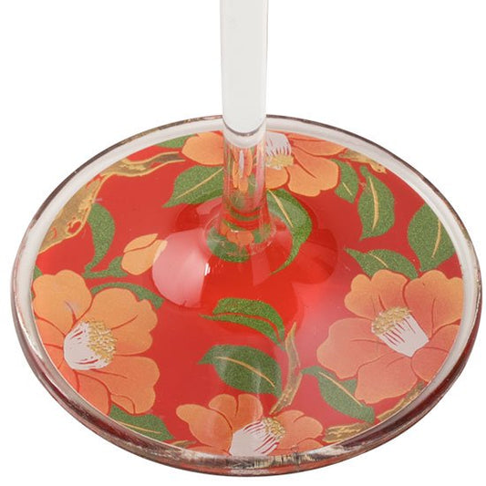 21-3蒔絵ワイングラス 茜椿