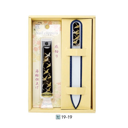 19-19 蒔絵爪切り・爪ヤスリセット 千羽鶴