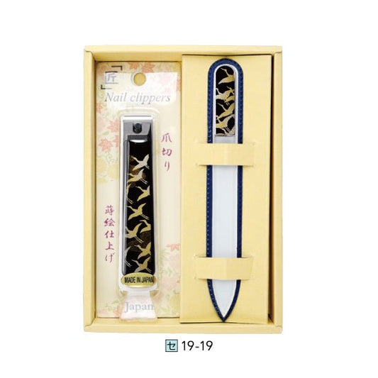 19-19 蒔絵爪切り・爪ヤスリセット 千羽鶴
