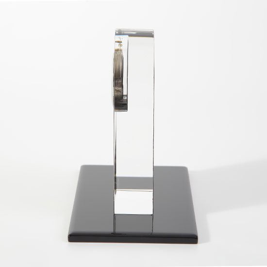 蒔絵ガラス置き時計 波に鶴