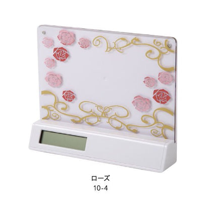 10-4 蒔絵時計付き写真立て「集い」 ローズ