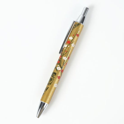 13-3 蒔絵ボールペン・本革巻き・金革・桐箱入り・紅白梅
