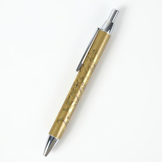 13-12 蒔絵ボールペン・本革巻き・金革・紙箱入り・千羽鶴