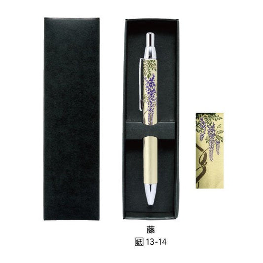 13-14 蒔絵ボールペン・本革巻き・金革・紙箱入り・藤