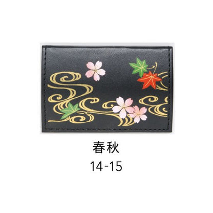 14-15 蒔絵カードケース オムレット型 桐箱入り・春秋