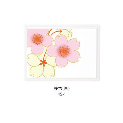 15-1 付箋ケース 紙箱入り・桜花（白）
