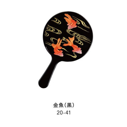 20-41 蒔絵手鏡・金魚（黒）